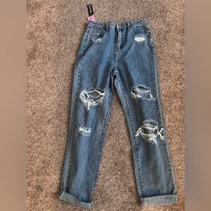 PrettyLittleThing Blue Distressed Jeans